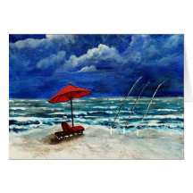 surf fishing saltwater fish acrylic painting cards