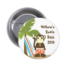 Surf Monkey Pinback Button