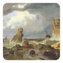 Surf on a Rocky Coast, 1835 Stickers
