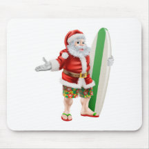 Surf Père Noël Tapis De Souris