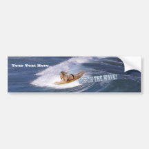 Surf’s Up!  Catch The Wave! Bumper Stickers