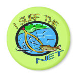 Surf The Net Fishing T-shirts and Gifts magnets