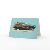 Surf Wagon Woody Greeting Cards