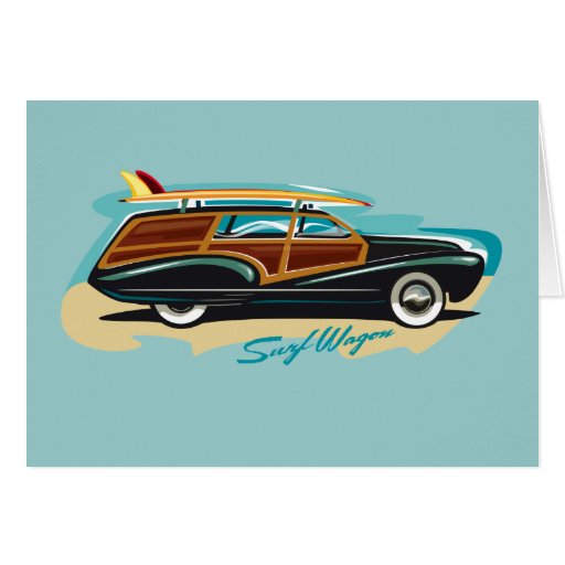 Surf Wagon Woody Greeting Cards