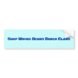 Surf Waves Ocean Beach Clean Bumper Sticker