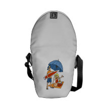 Surfboard at the Beach Messenger Bag