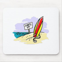 Surfboard on Beach Mousepad