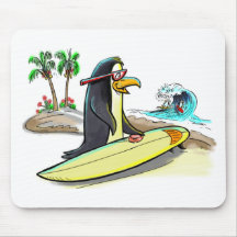 surfer de pingouin tapis de souris