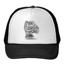 surfer dude cartoon character trucker hats