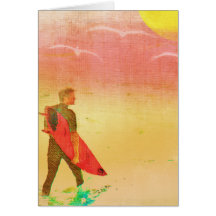 Surfer Dude - Vintage Poster Style Greeting Cards