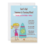 Surfer Girl Birthday Party Invitation