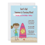 Surfer Girl Birthday Party Invitation