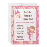 Surfer Girl Birthday Party Invitation