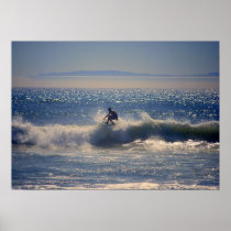 Surfer in Huntington Beach, California Posters