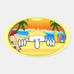 Surfer Kilroy Oval Sticker