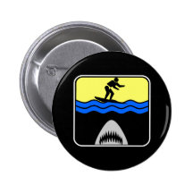 Surfer Shark Button