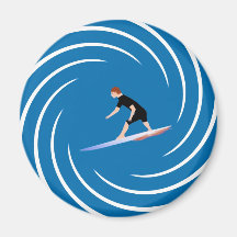 Surfer - Surfeur Refrigerator Magnets