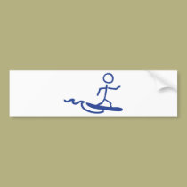 surfer surfing icon bumper stickers