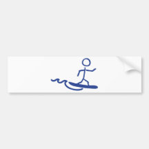 surfer surfing icon bumper stickers