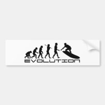 Surfer Surfing Sport Evolution Art Bumper Sticker