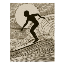Surfer vintage carte postale
