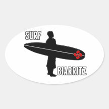 Surfeur Biarritz Basque Sticker Ovale