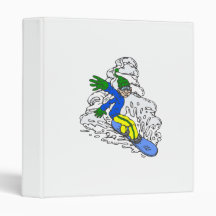 Surfeur de jaune de vert bleu