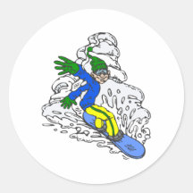 Surfeur de jaune de vert bleu adhésifs