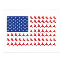 Surfeur-Patriotique-Drapeau Cartes Postales