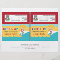 Surfing Birthday Party Candy Bar Wrappers flyers