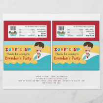 Surfing Birthday Party Candy Bar Wrappers flyers