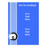 Surfing; Blue Custom Invitations