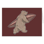 Surfing Brown Bear Greeting Card