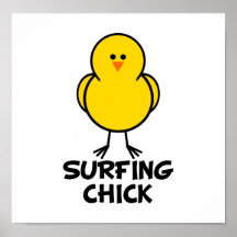 Surfing Chick Posters