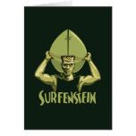 Surfing Halloween Frankenstein Greeting Card