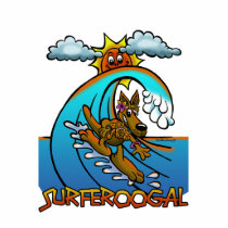 SURFING KANGAROO CARTOON PHOTO SCULPTURE