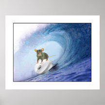 Surfing mouse on mouse surf board print