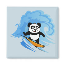 Surfing Panda Fridge Magnets