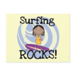 Surfing Rocks African American Girl Tshirts Post Cards