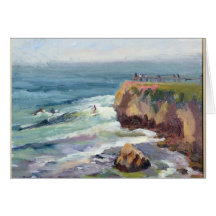 Surfing Santa Cruz Note Card