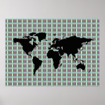 surfing world map print