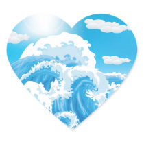 Surf's Up Heart Sticker