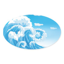 Surf's Up Oval Sticker