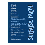 SURPRISE 30th Birthday Party Modern Blue Custom Invitation