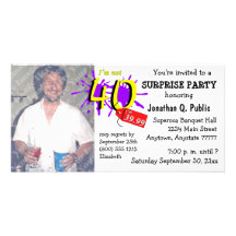 Surprise 40th Birthday Party Photo Invitation Customized Photo Card