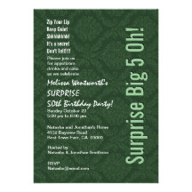SURPRISE 50th Birthday Modern Hunter Green Announcements