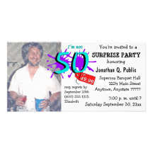Surprise 50th Birthday Party Photo Invitation Personalized Photo Card