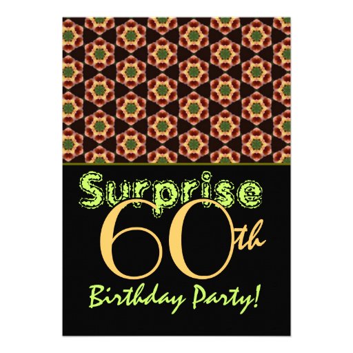 SURPRISE 60th Birthday Gold and Lime Green Personalized Announcement