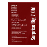 SURPRISE 70th Birthday Modern Burgundy Metallic Custom Invitations