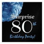 SURPRISE 80th Birthday Party Soft Blue Rose Personalized Announcements